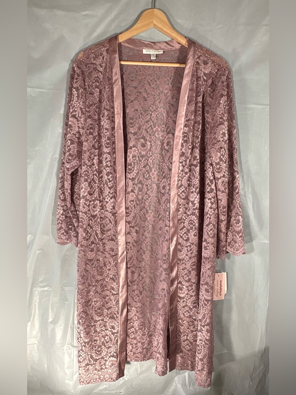Davids Bridal Oleg Lace Duster Sz 14 Rose Quartz Sparkly Mother Of The Bride NWT
